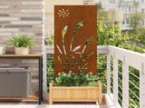 Garden Privacy Screen Rusty 50 x 140 cm Weathering steel 876279