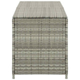 Garden Storage Box Poly Rattan 200x50x60 cm Grey 46476