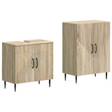 2 Piece Bathroom Cabinet Set HAARLEM Sonoma Oak Engineered Wood 3417614