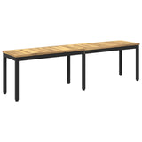 Garden Bench 161 x 35 x 45 cm Solid Acacia Wood White and Black 901750