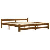 Bed Frame Honey brown Solid pine wood, plywood 200x200 cm Durable 322011