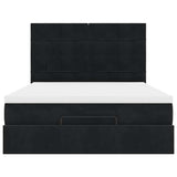 Ottoman Bed with Mattresses Black 140x190cm Velvet 3313471