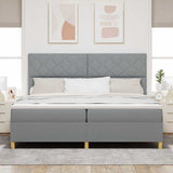 Box Spring Bed with Headboard Light grey 200 x 200 cm Fabric 3339721