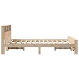 Bed Frame with Headboard Brown 135 x 190 cm Engineered Wood 877242
