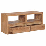 TV Cabinet Natural Wood Colour Solid Teak Wood Medium 282848