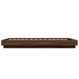 Bed Frame with LED Lights without Mattress Brown Oak 75x190cm 3281160