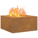 Fire Pit Brown 80 x 80 x 40 cm Weathering Steel 858921