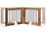 Dog Gate with Stands 2 pcs Old Wood 80 x 80 cm Engineered Wood 892077