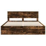 Bed Frame Smoked Oak 180 x 200 cm Engineered Wood 3408827