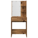 Dressing Table Set with LED Old Wood Engineered Wood 3329187