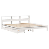 Bookcase Bed without Mattress White 180x200 cm Super King Solid Wood Pine 3309801