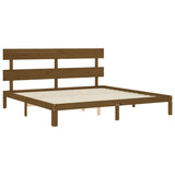 Bed Frame without Mattress Honey Brown 200x200 cm Solid Wood Pine 3193554