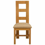 Dining Chair 2 pcs Solid Oak Wood Beige 45 x 51 x 105 cm 42039165