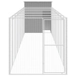 Dog House with Run Light Grey 165x1067x181 cm Galvanised Steel 3189107