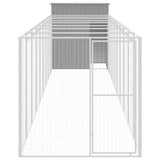 Dog House with Run Light Grey 165x1067x181 cm Galvanised Steel 3189107
