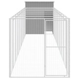 Dog House with Run Light Grey 165x1067x181 cm Galvanised Steel 3189107