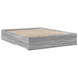 Bed Frame Grey Sonoma Engineered wood, Plywood Double Bed Frame 3280375