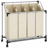 Laundry Sorter with 4 Bags Cream Steel 282428