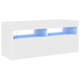 TV Cabinet with LED Lights White 90x35x40 cm 804382
