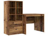 Desk with Drawer with Shelf with Storage 2 pcs Old Wood 3337351