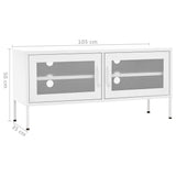 TV Cabinet White 105x35x50 cm Steel 336242