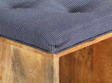 Hall Bench Natural wood, Grey Solid mango wood, 100% polyester fabric 285891