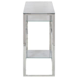 Console Table Silver Stainless Steel and Tempered Glass 350003