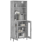 Highboard Concrete Grey 69.5x34x180 cm Engineered Wood 3189329