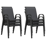 Stackable Garden Chairs 6 pcs Black Textilene Fabric 318783