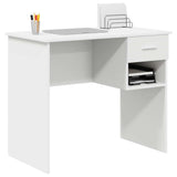 Desk with Drawer White 90 x 49 x 75 cm Engineered Wood 869266