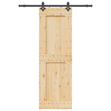 Sliding Door with Hardware Set 70x210 cm Solid Wood Pine 3332724