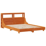 Bed Frame without Mattress Wax Brown 140x190 cm Solid Wood Pine 3306434