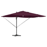 Umbrella with LED Strip Lights Bordeaux Red 351 x 250 x 253 cm 42003365