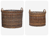 Planter Basket with Storage 2 pcs Brown Lacak Rattan 42020952