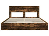 Storage Bed with Drawer Smoked Oak 140 x 200 cm Engineered Wood 3409916