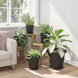 Round Flower Pot 24 pcs Black 26 x 21.5 cm Plastic 42020295