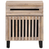 Bedside Cabinet White 50x34x60 cm Solid Wood Mango 377479