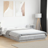 Bed Frame with LED Lights without Mattress Concrete Grey 120x190cm 3281143