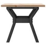 ZNTS Coffee Table Y-Frame 40x40x35 cm Solid Wood Pine and Steel 3282702