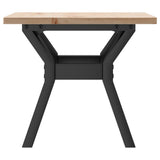 ZNTS Coffee Table Y-Frame 40x40x35 cm Solid Wood Pine and Steel 3282702