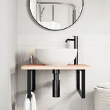Shelf Brackets for Washbasin 2 pcs Black Rectangular Steel 4007274