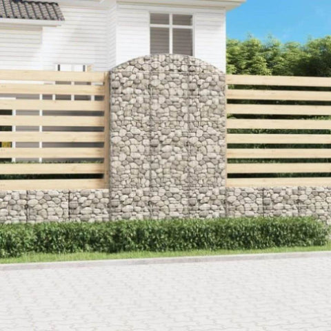 Arched Gabion Basket 150x50x220/240 cm Galvanised Iron 153461