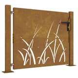 Garden Gate 100x100 cm Corten Steel Grass Design 153227