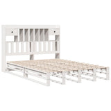 Bookcase Bed without Mattress White 140x190 cm Solid Wood Pine 3323987