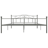 284535 Bed Frame without Mattress Grey Metal 180x200 cm Super King