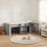 Kids'High Bed Frame with Desk 2 pcs Grey Sonoma 3423475