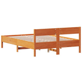 Bed Frame without Mattress Wax Brown 140x190 cm Solid Wood Pine 842769