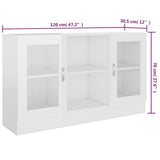 Vitrine Cabinet High Gloss White 120x30.5x70 cm Engineered Wood 802792