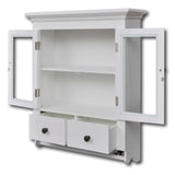 Wooden Kitchen Wall Cabinet with Glass Door White 241374