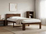 Single Bed Frame with Headboard ROSTOCK Dark Brown 90 x 190 cm 903440